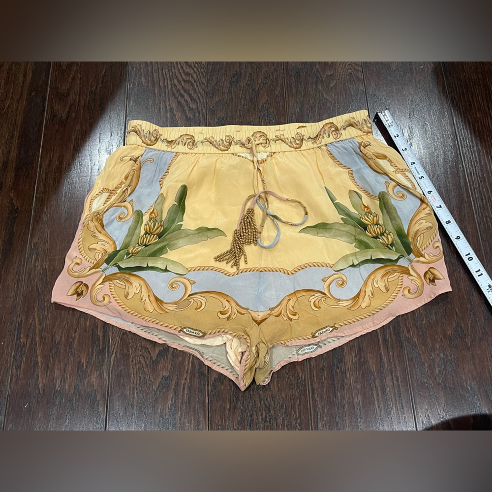 FARM Rio Yellow Floral Scallop-Trim Shorts - Picture 4 of 11